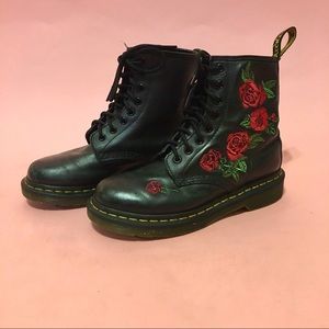 Rose Embroidered Dr. Martens